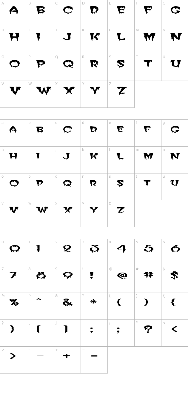 FZ UNIQUE 10 EX character map