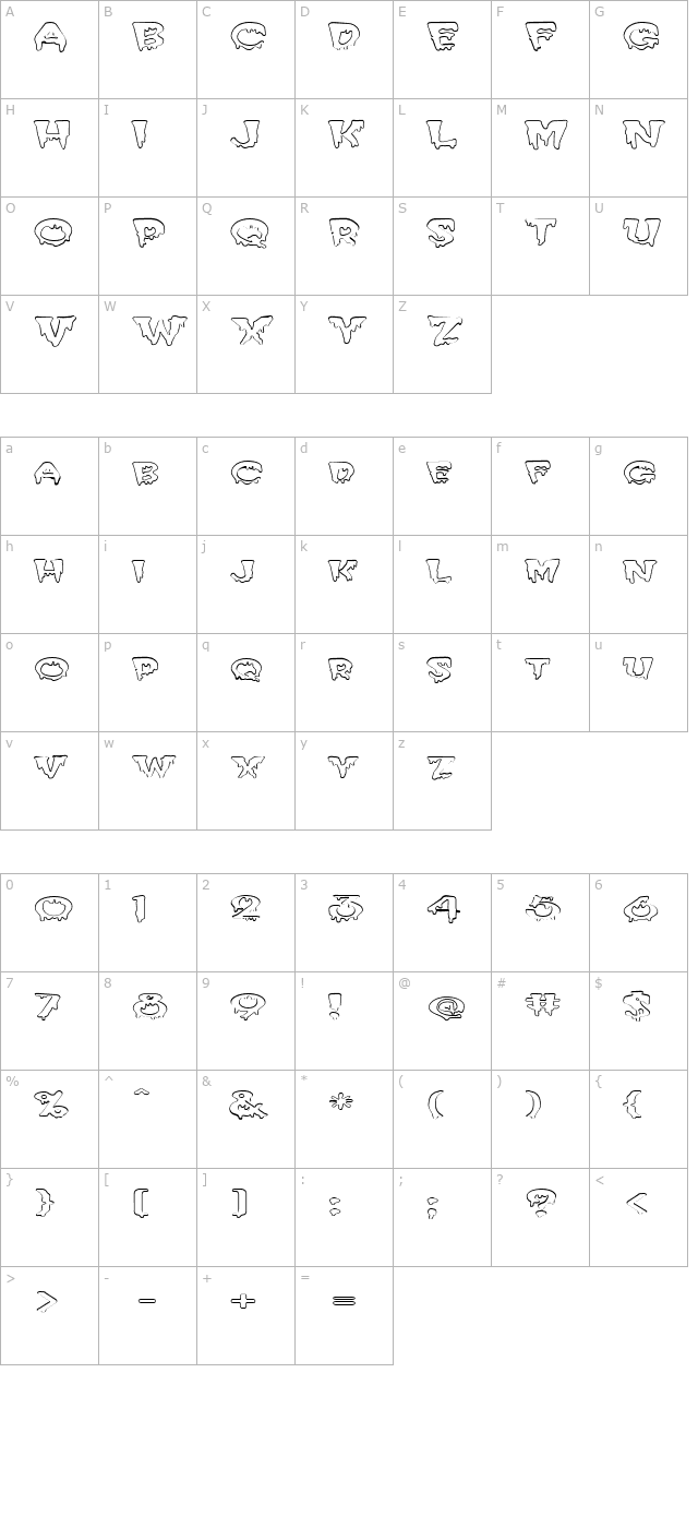 FZ UNIQUE 10 HOLLOW EX character map