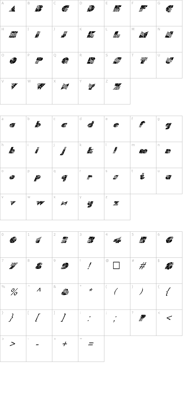 fz-unique-11-cracked-italic character map