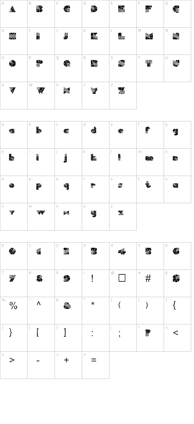 FZ UNIQUE 11 CRACKED character map