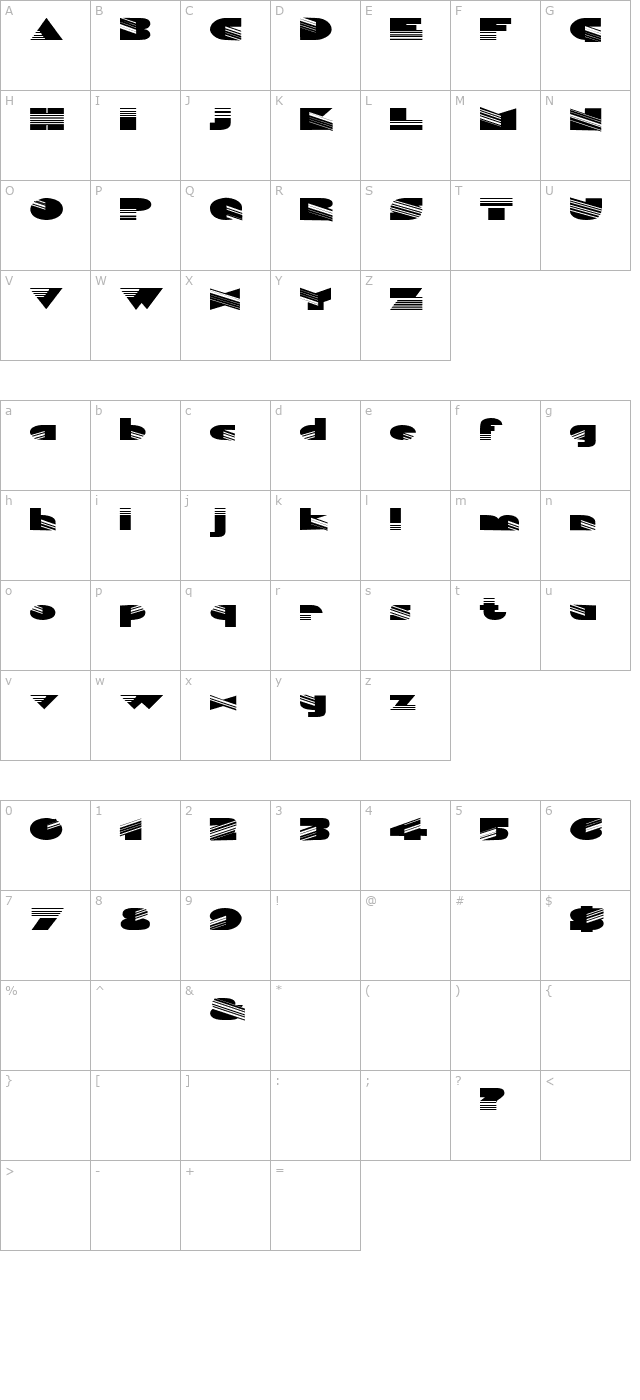 FZ UNIQUE 11 EX character map