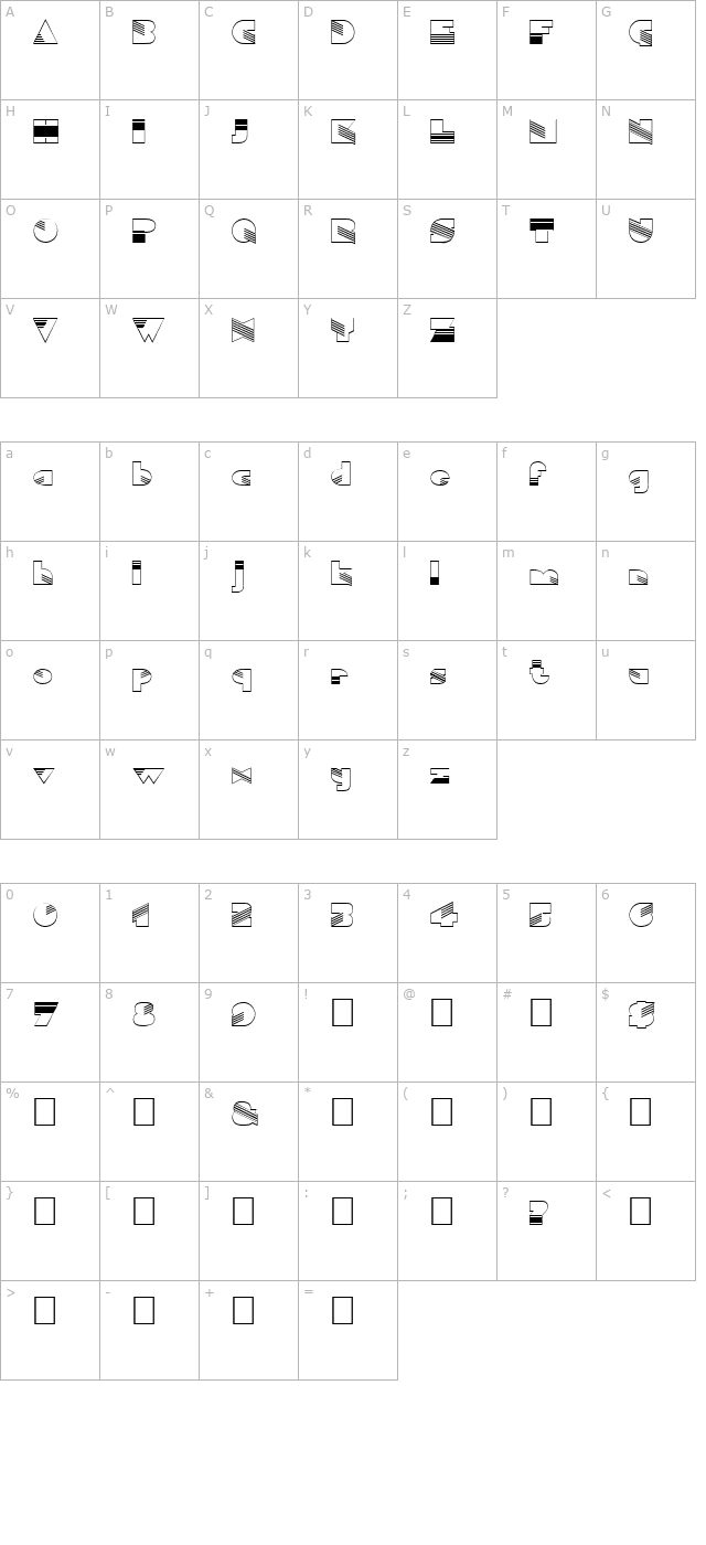 FZ UNIQUE 11 HOLLOW character map