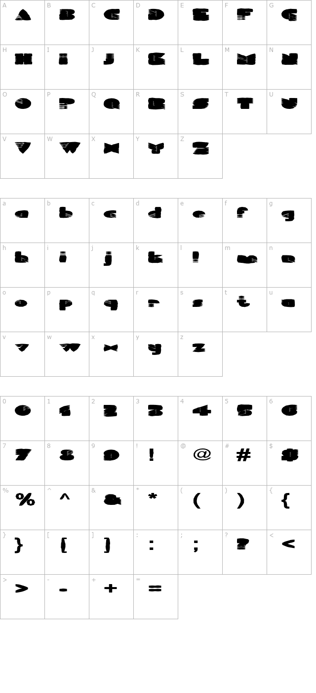 FZ UNIQUE 11 MANGLED EX character map