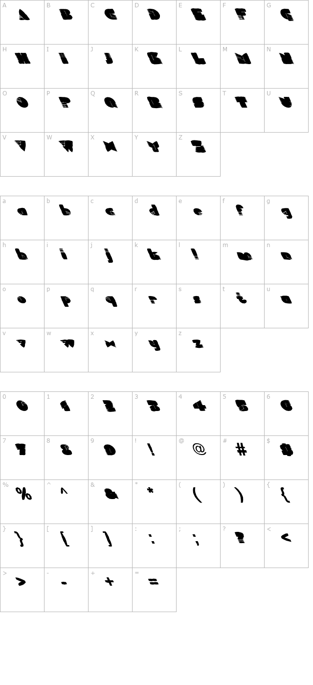 FZ UNIQUE 11 MANGLED LEFTY character map