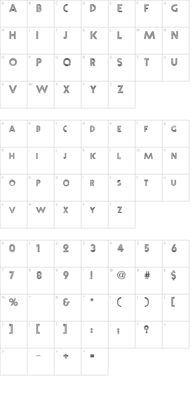 FZ UNIQUE 12 character map