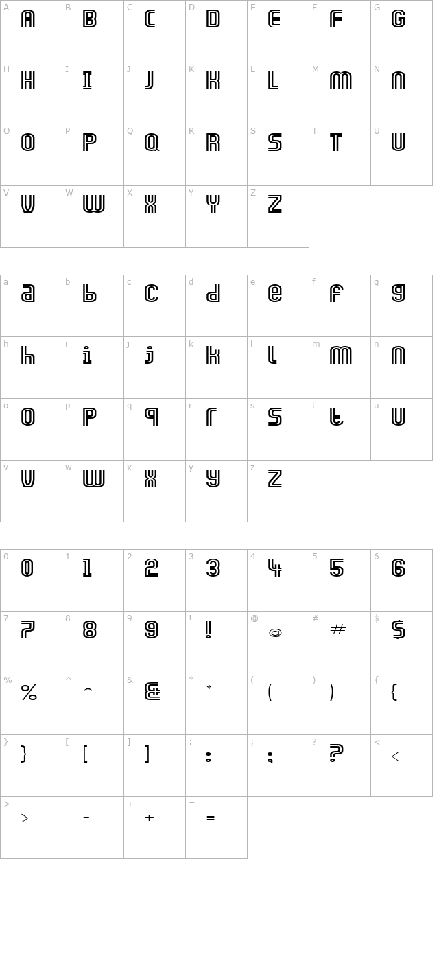 fz-unique-13-ex character map