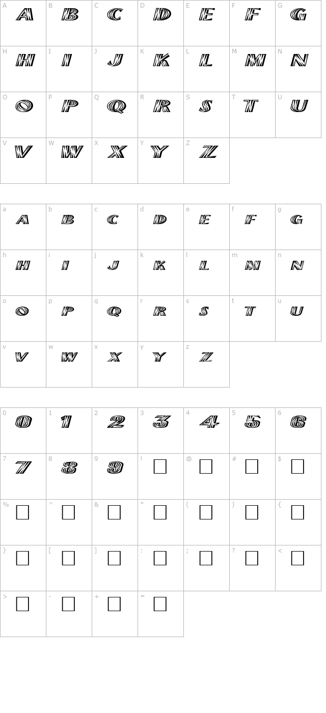 FZ UNIQUE 2 EX character map