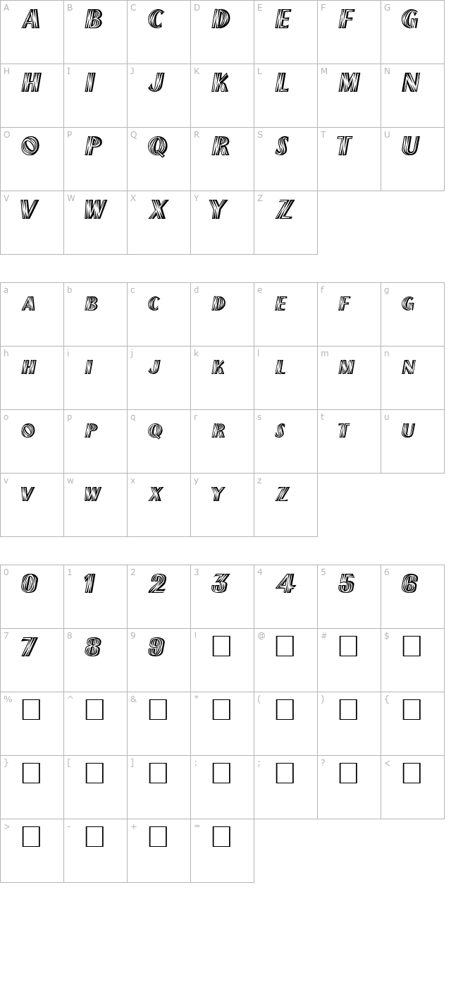 FZ UNIQUE 2 character map