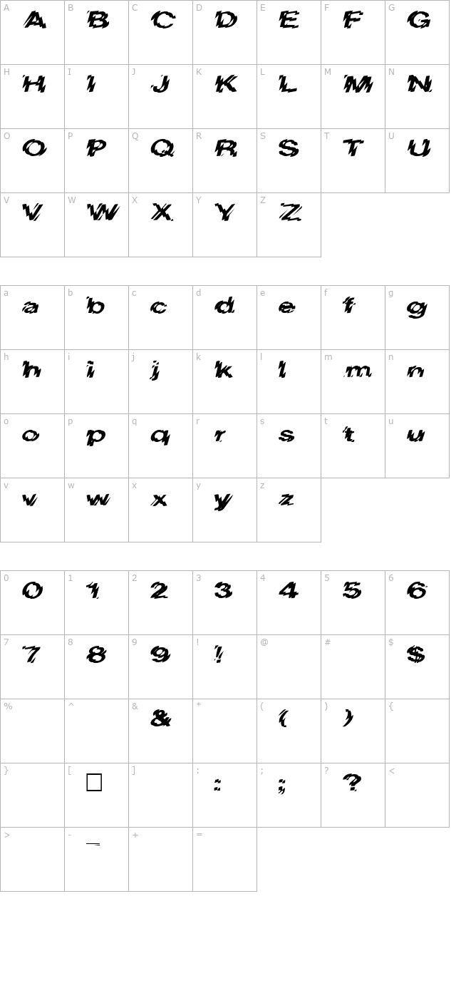 fz-unique-20-ex character map