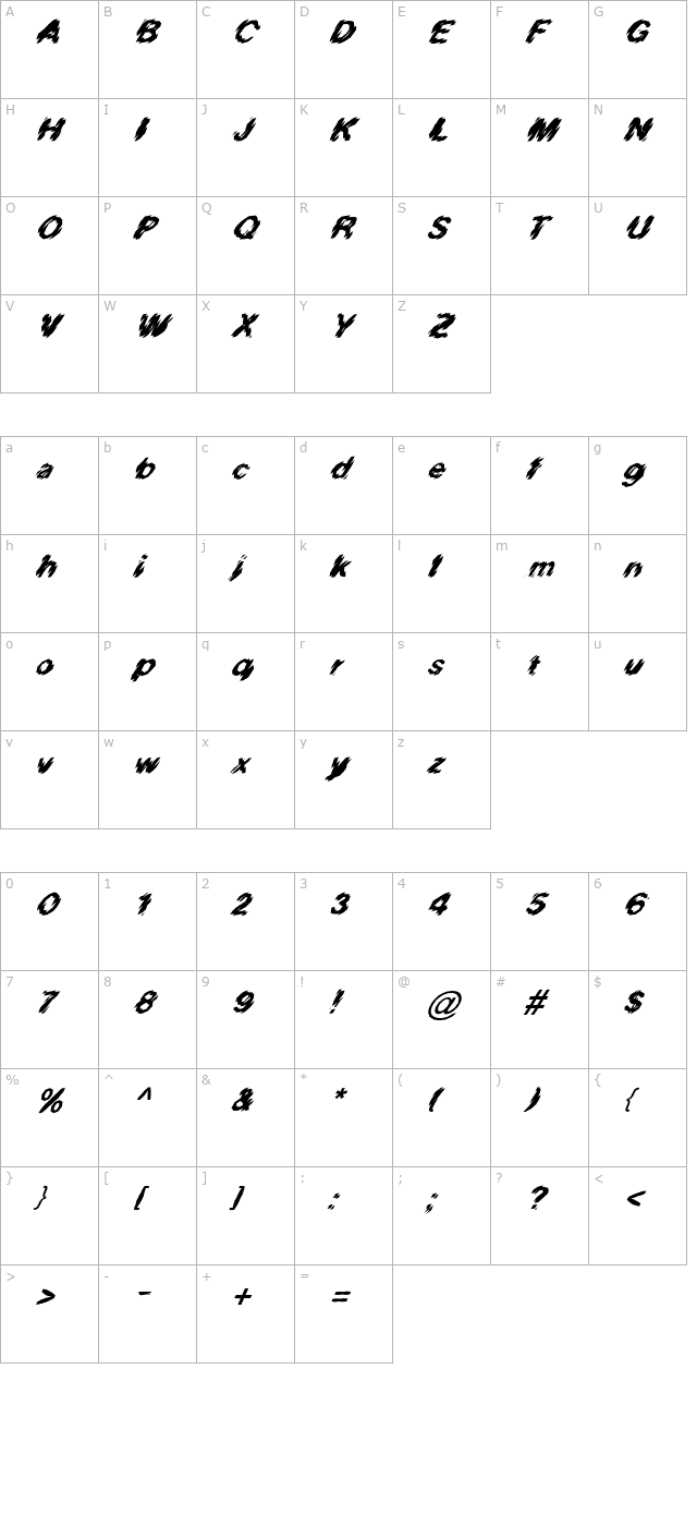 fz-unique-20-mangled-italic character map