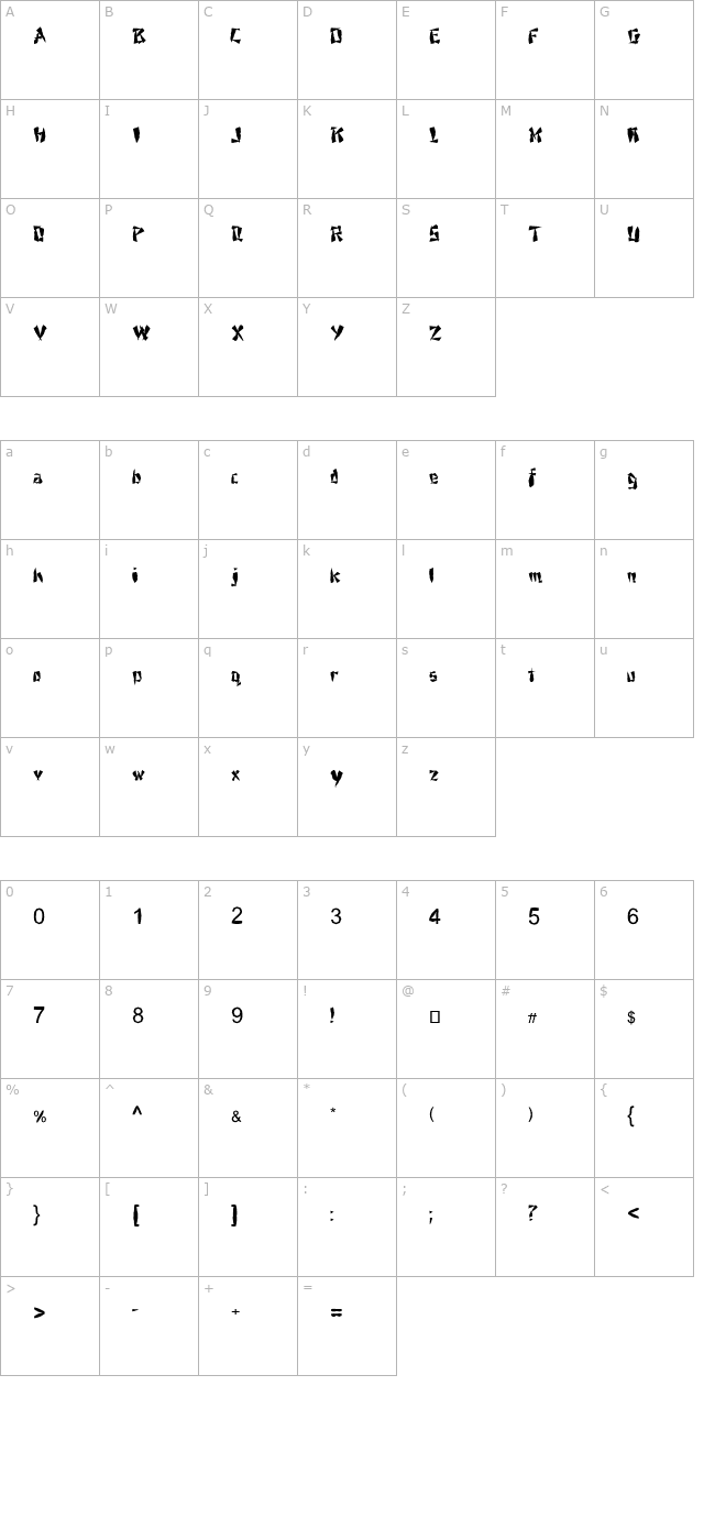 fz-unique-21-mangled character map