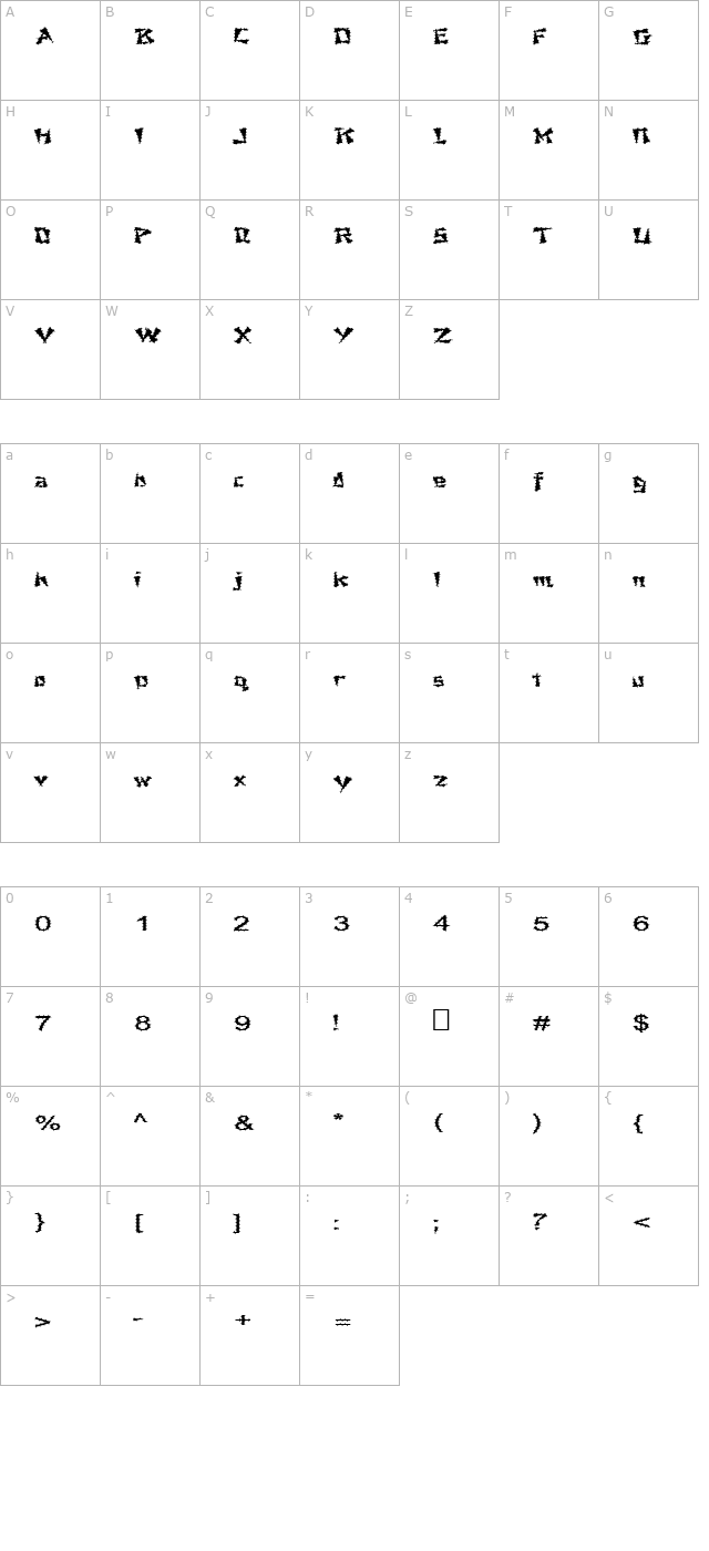 FZ UNIQUE 21 SPIKED EX character map