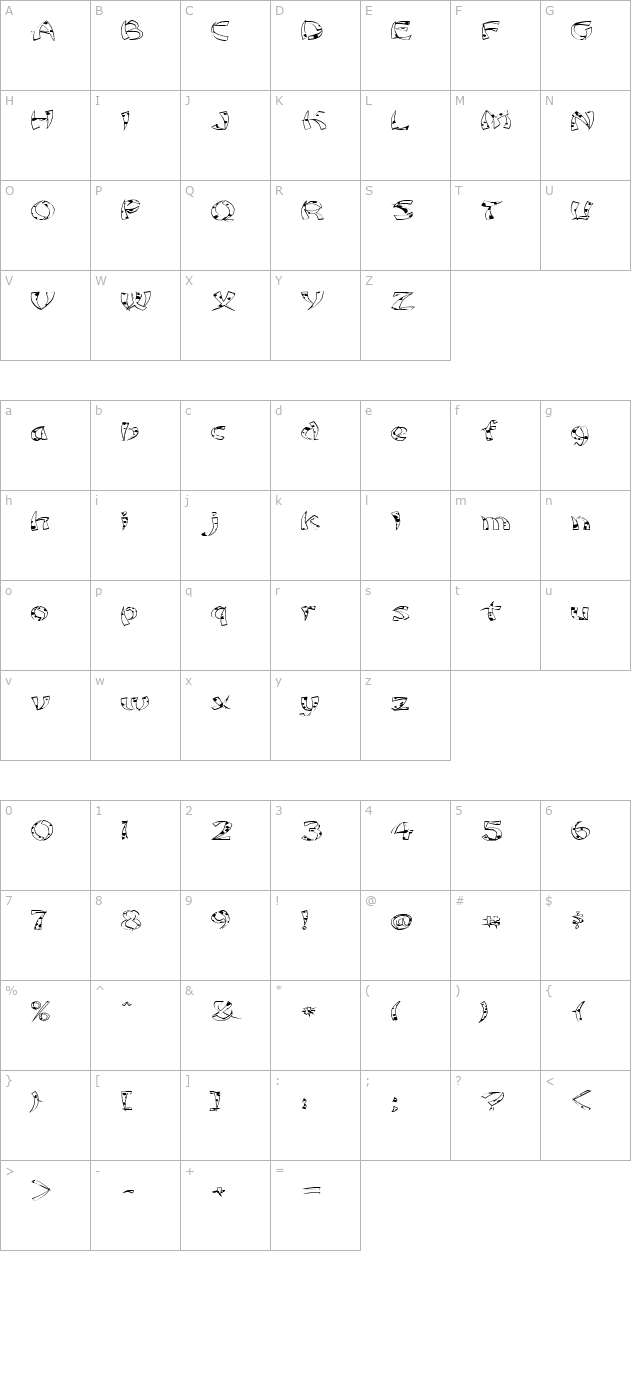 FZ UNIQUE 22 SPOTTED EX character map