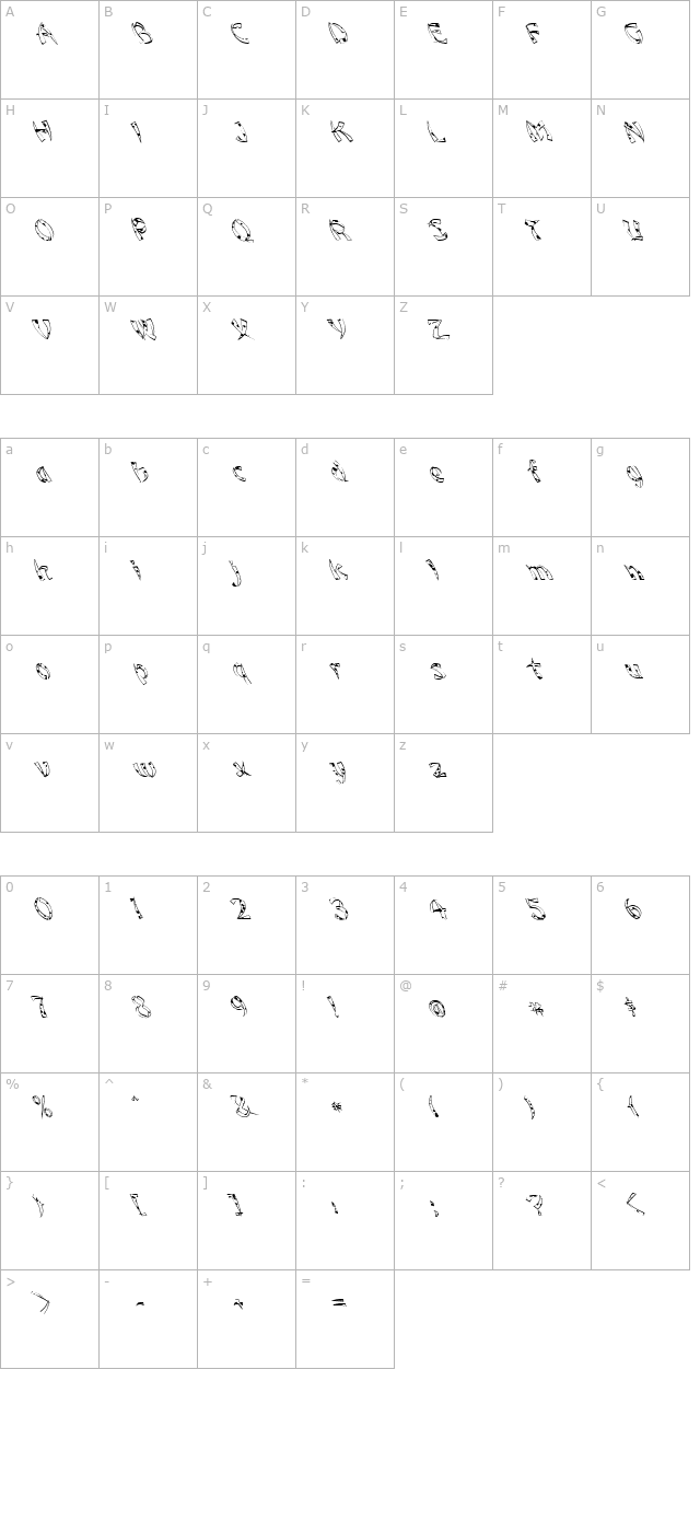 FZ UNIQUE 22 SPOTTED LEFTY character map