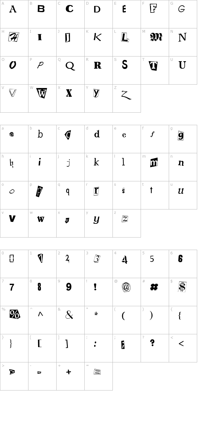 FZ UNIQUE 23 character map