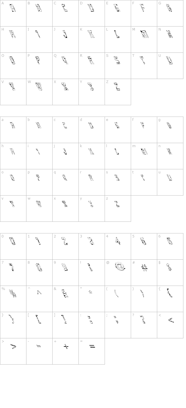 FZ UNIQUE 27 SPOTTED LEFTY character map