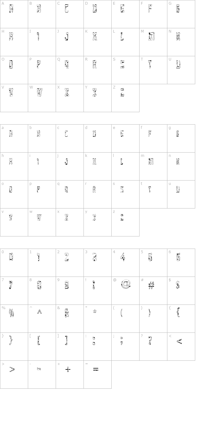 FZ UNIQUE 27 SPOTTED character map