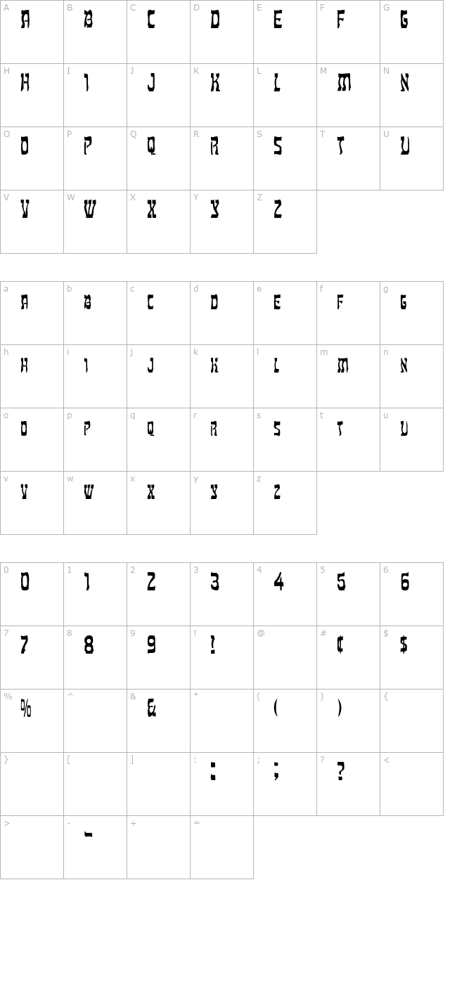 FZ UNIQUE 27 character map