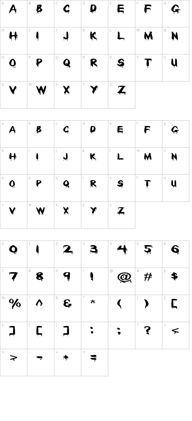 FZ UNIQUE 29 EX character map