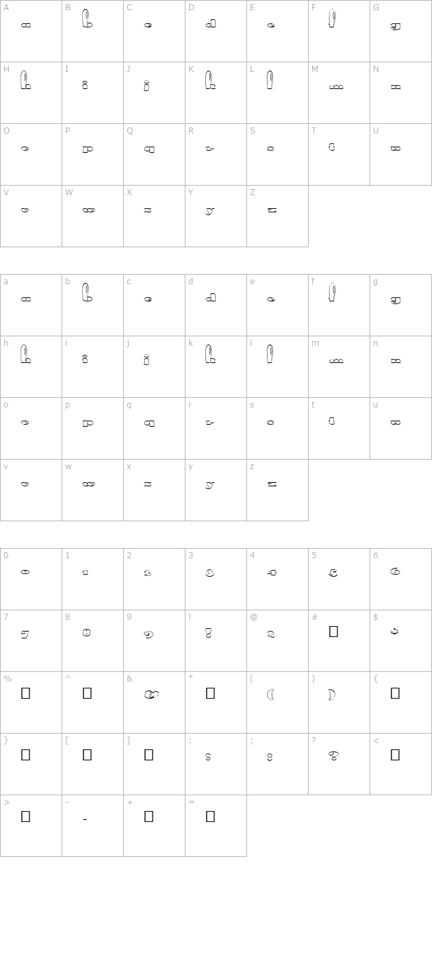 FZ UNIQUE 41 HOLLOW EX character map