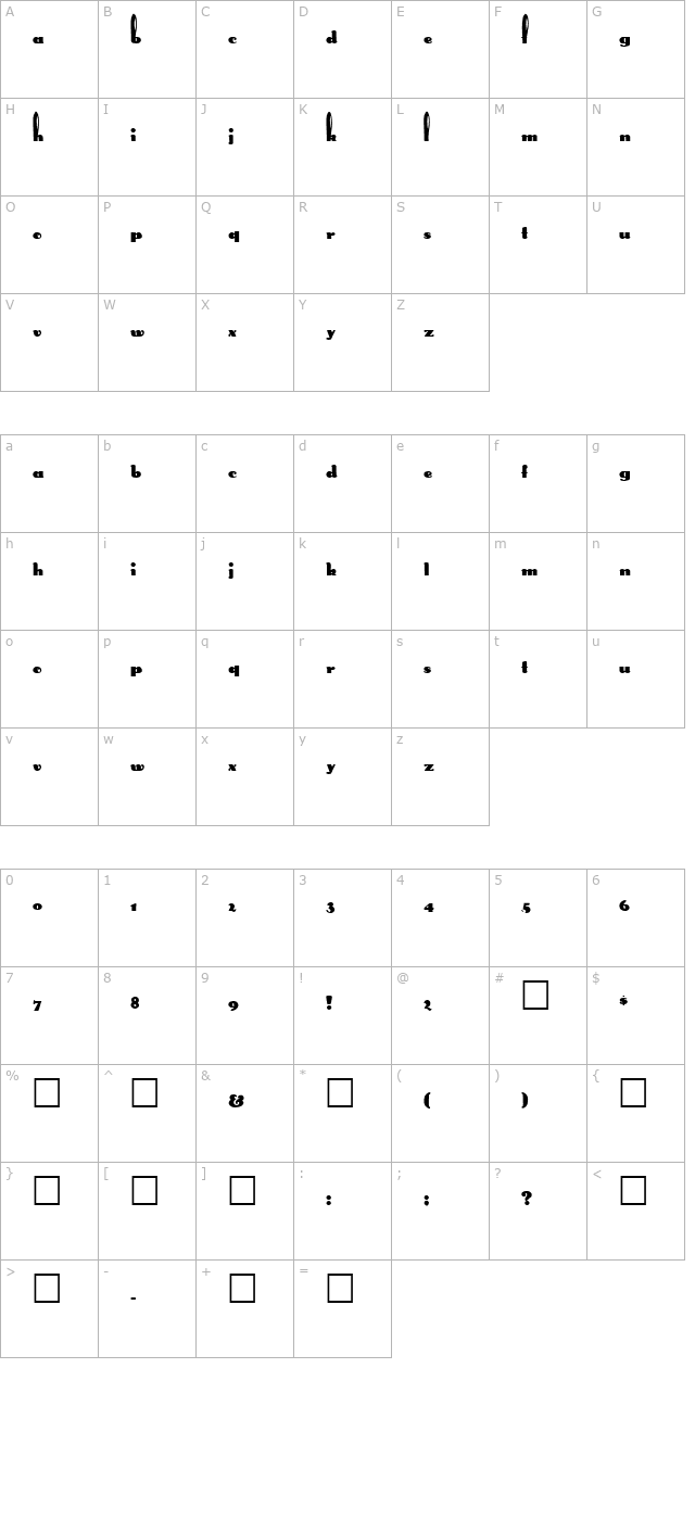 FZ UNIQUE 41 character map