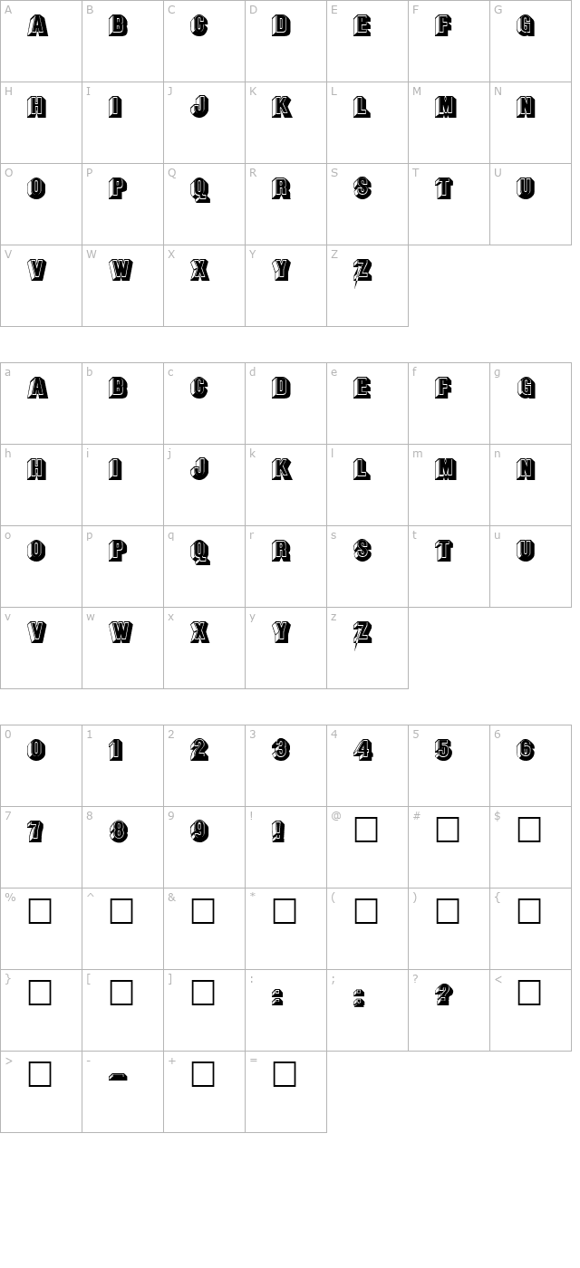 FZ UNIQUE 43 character map