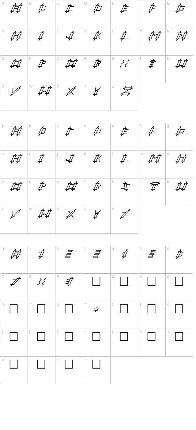 fz-unique-47-italic character map