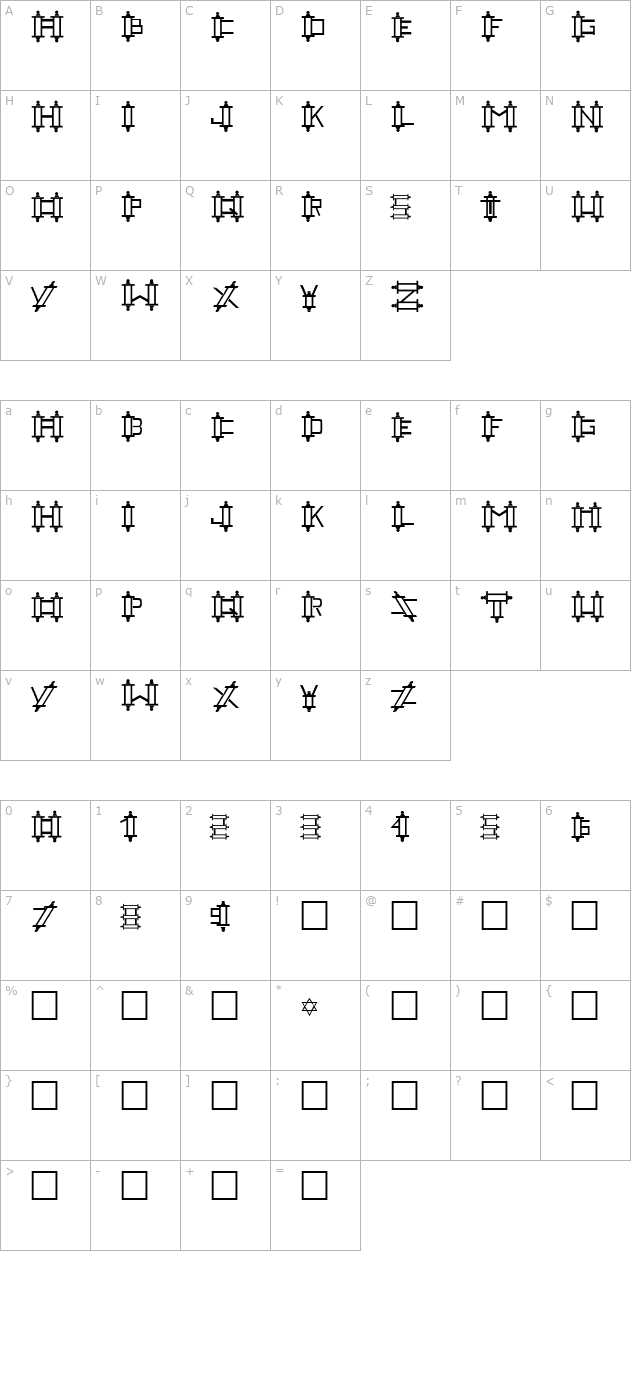 FZ UNIQUE 47 character map