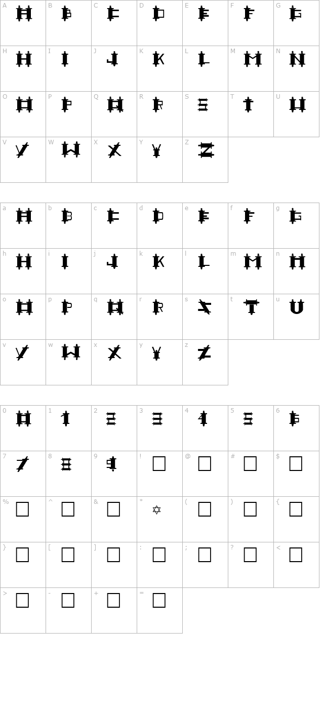 FZ UNIQUE 48 character map