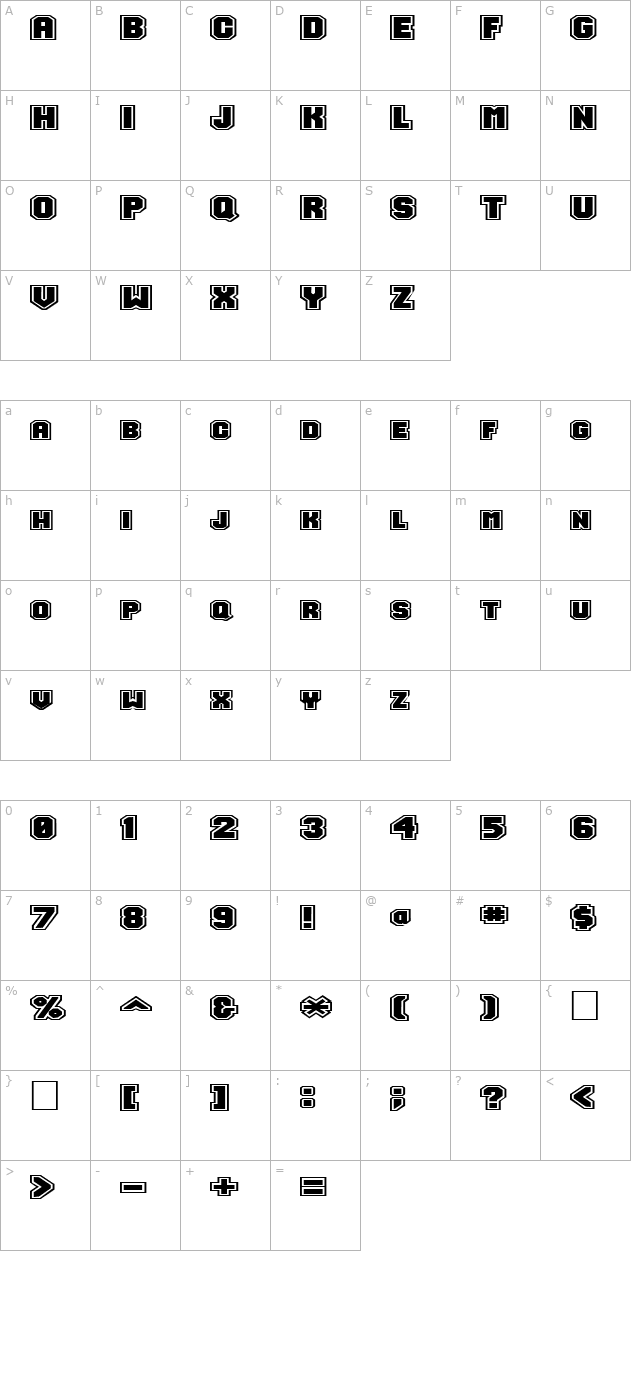 FZ UNIQUE 49 EX character map