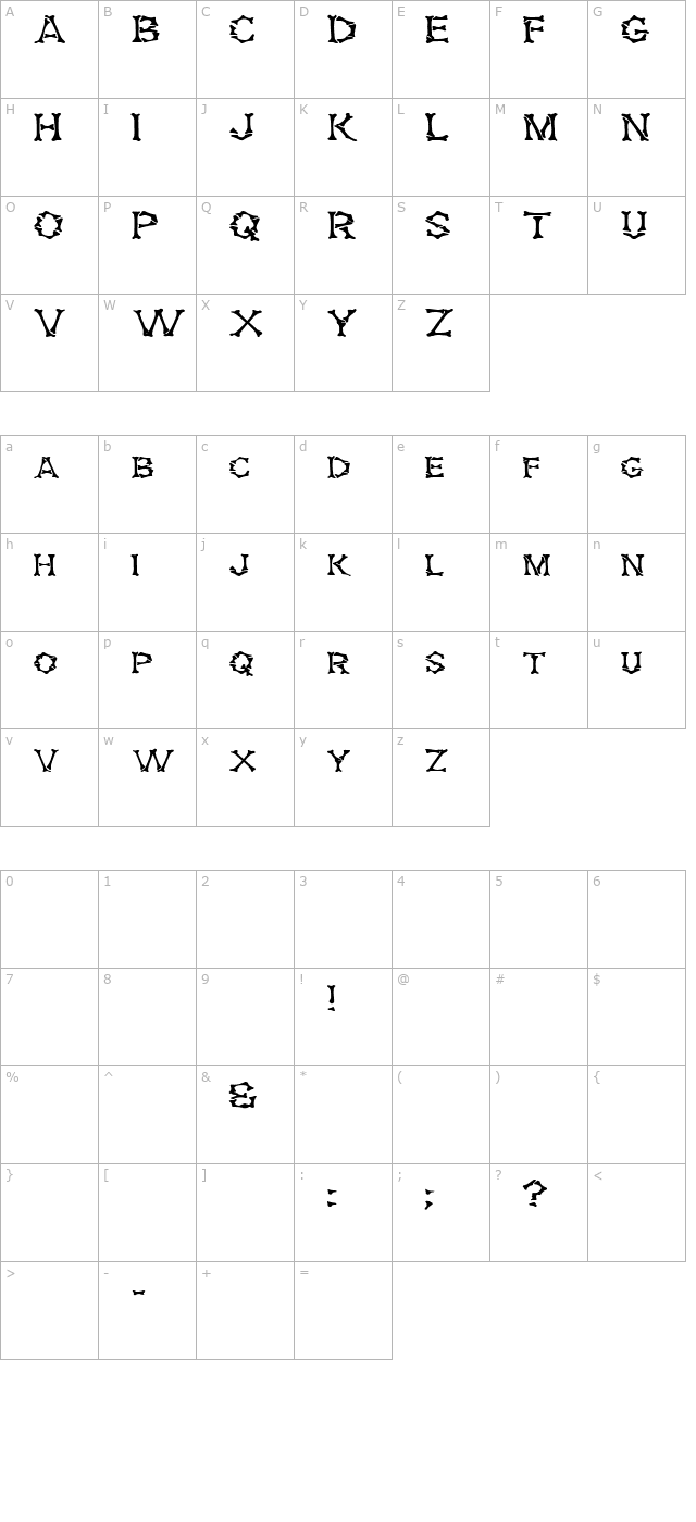 FZ UNIQUE 5 EX character map