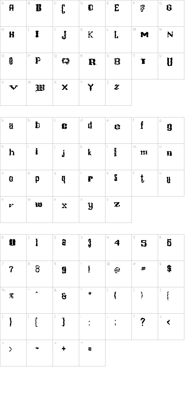 FZ WACKY 16 character map