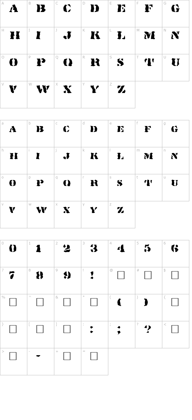 FZ WACKY 17 character map