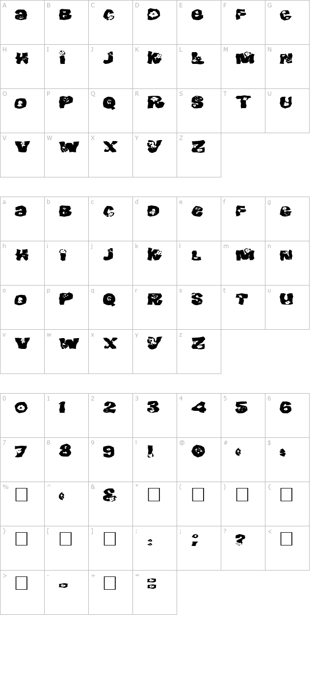 fz-wacky-25-ex character map