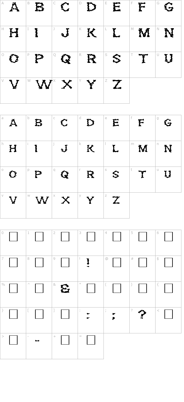 FZ WACKY 28 EX character map