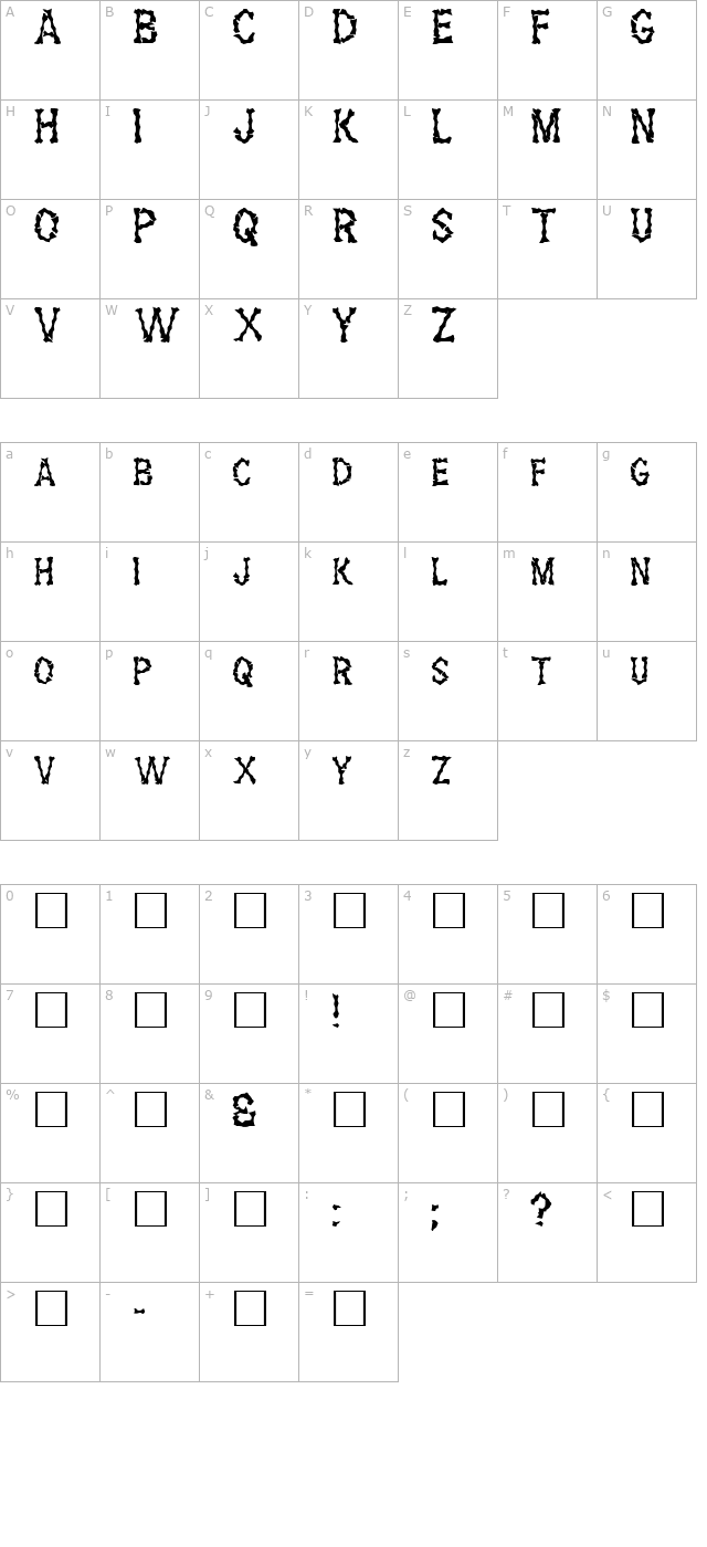 FZ WACKY 28 character map