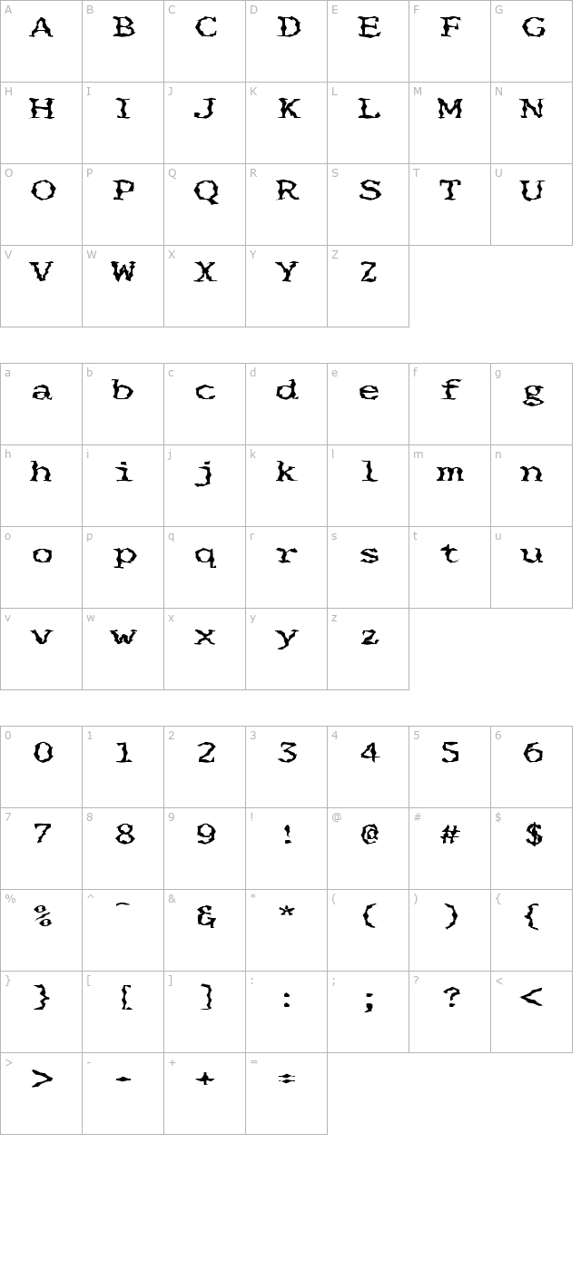 fz-wacky-33-ex character map