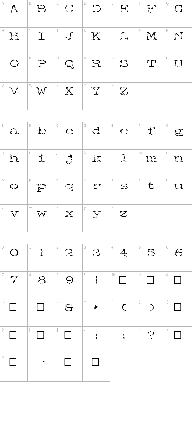 FZ WACKY 34 character map