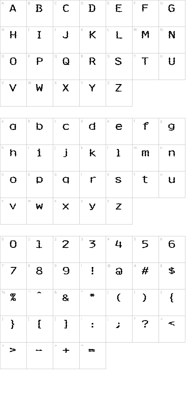 FZ WACKY 36 EX character map