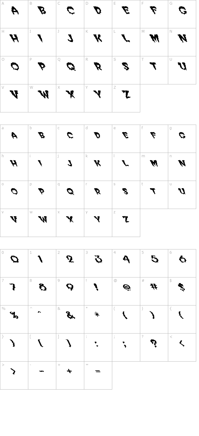 FZ WACKY 39 LEFTY character map