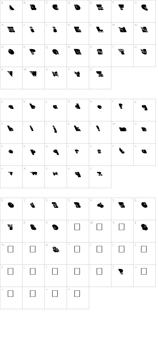 FZ WACKY 40 LEFTY character map