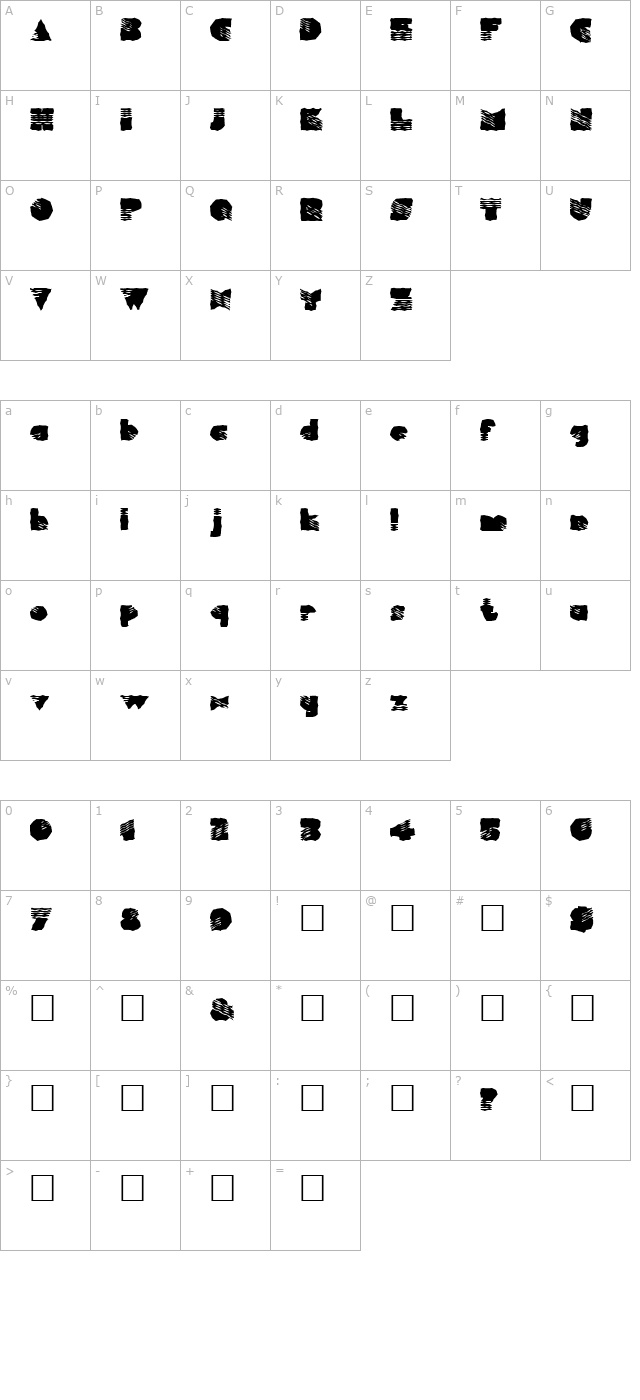 FZ WACKY 40 character map