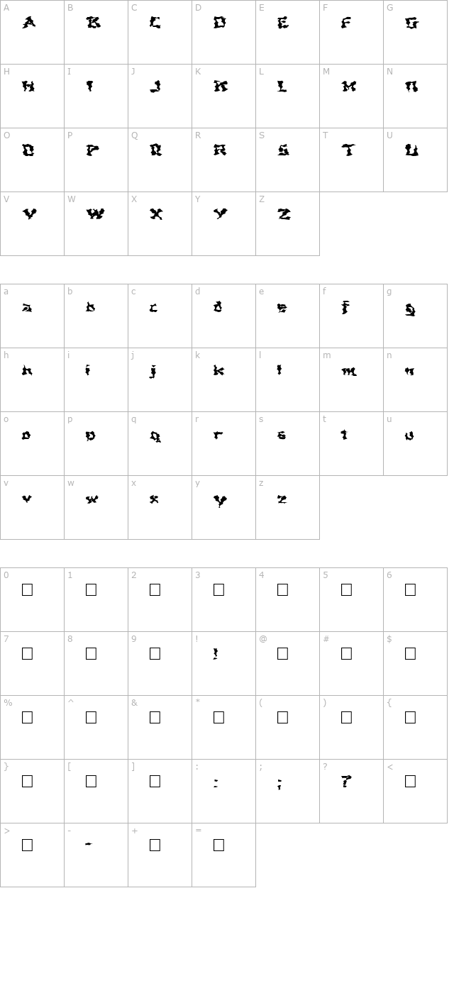 FZ WACKY 44 EX character map