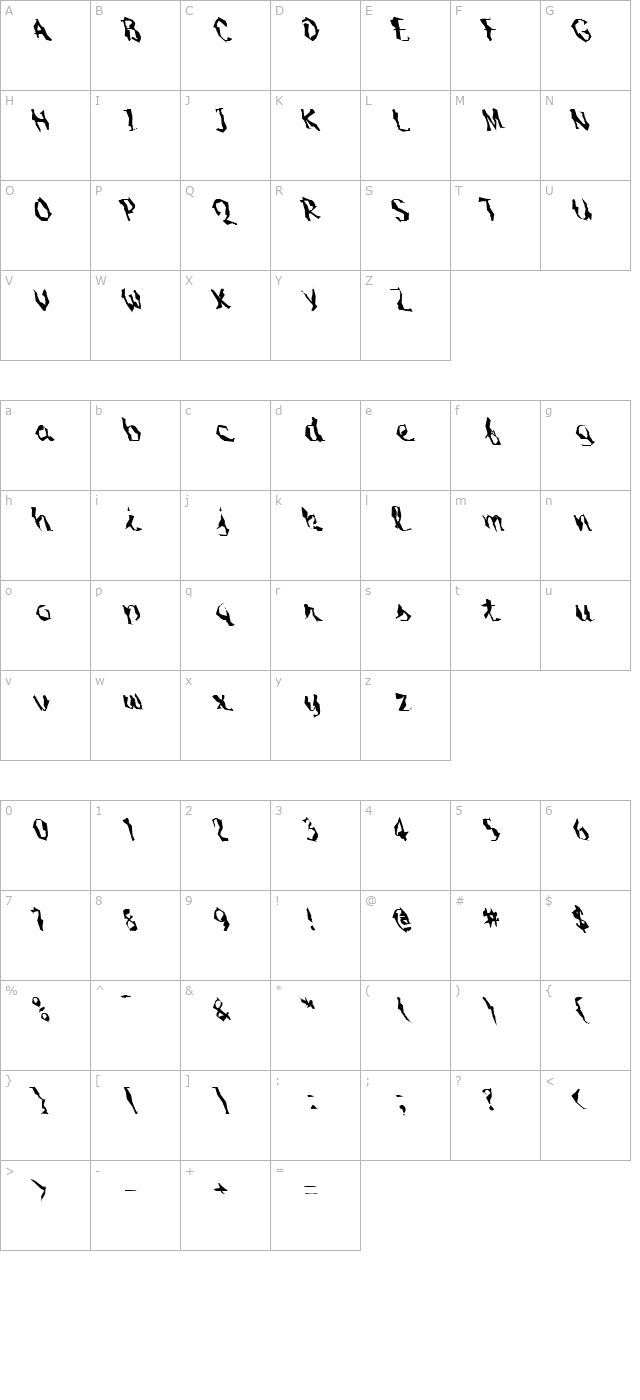 FZ WACKY 54 LEFTY character map