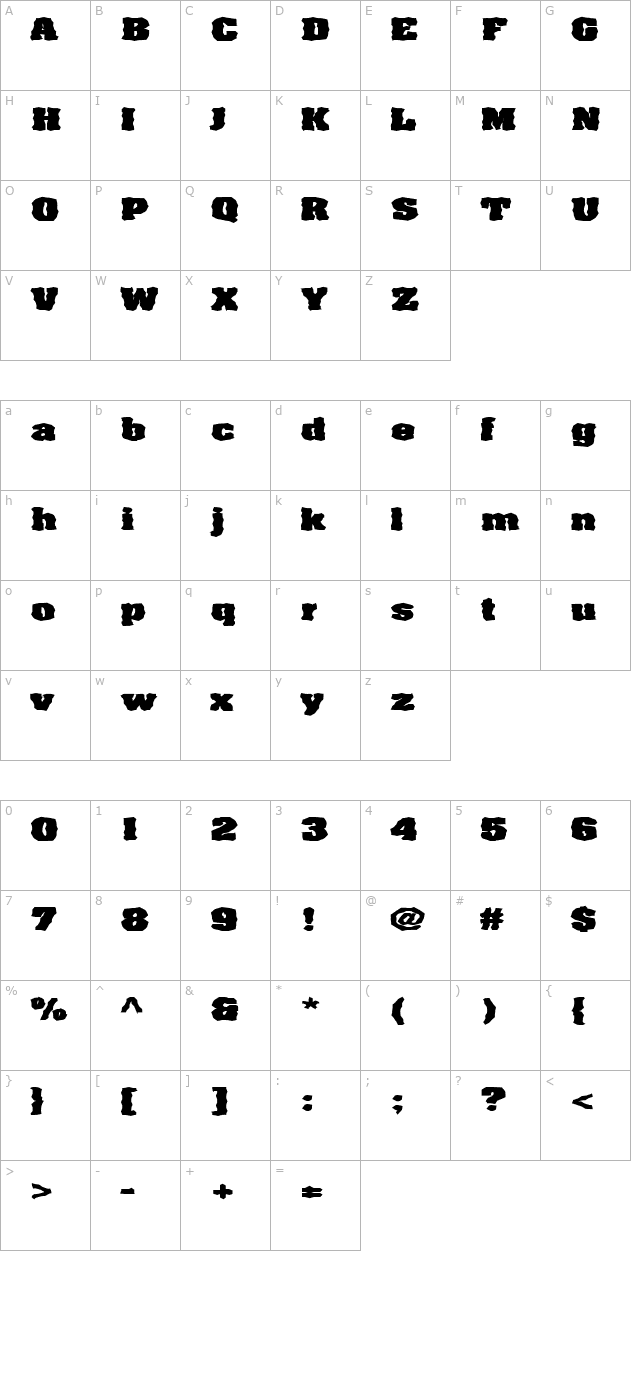 fz-wacky-65-ex character map