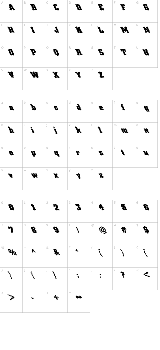 FZ WACKY 67 LEFTY character map