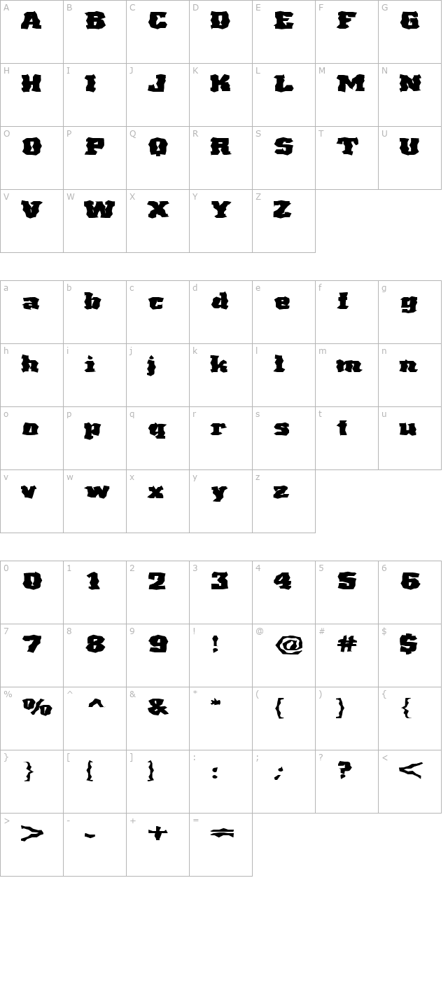 FZ WACKY 68 EX character map