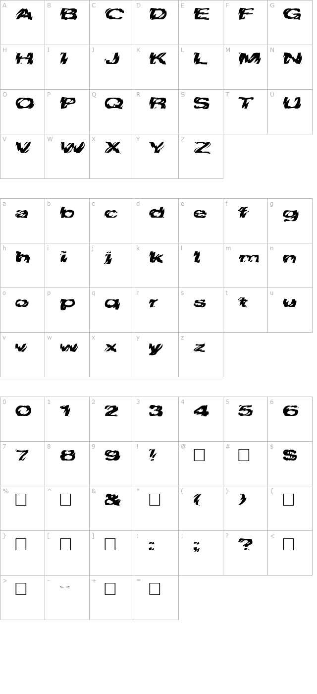 FZ WARPED 10 EX character map