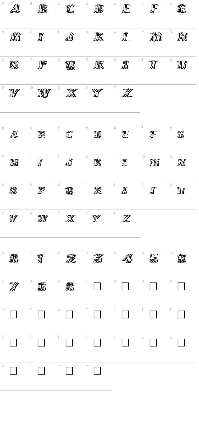 FZ WARPED 13 EX character map