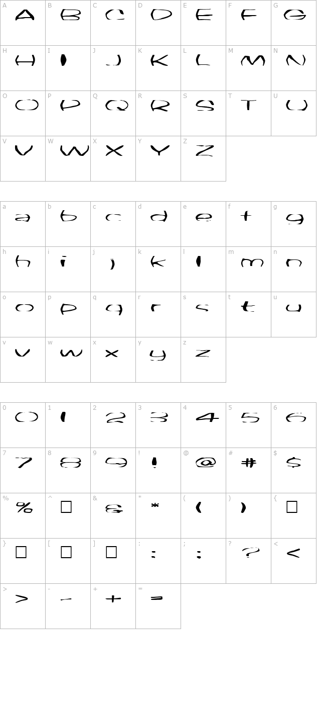 fz-warped-33-ex character map